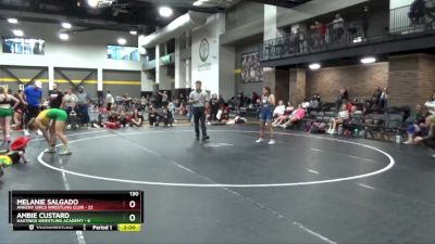 130 lbs Round 5 (16 Team) - Ambie Custard, Hastings Wrestling Academy vs Melanie Salgado, Ankeny Girls Wrestling Club