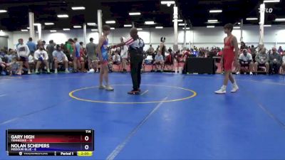 114 lbs Quarters & 1st Wb (16 Team) - Gary High, Tennessee vs Nolan Schepers, Missouri Blue