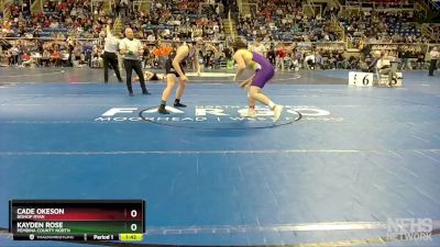 215 lbs Quarterfinal - Kayden Rose, Pembina County North vs Cade Okeson, Bishop Ryan