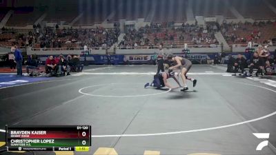 D1-120 lbs Champ. Round 1 - Christopher Lopez, Sunnyside H.S. vs Brayden Kaiser, Desert Ridge