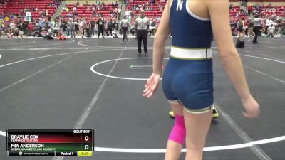 115 lbs Round 1 - Braylie Cox, TEAM NORTH STARS vs Mia Anderson, Nebraska Wrestling Academy