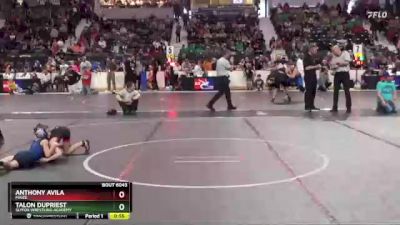 43 lbs Cons. Semi - Talon Dupriest, SlyFox Wrestling Academy vs Anthony Avila, Maize