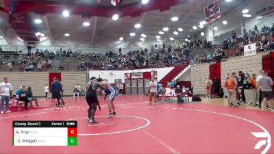 220 lbs Champ. Round 3 - Correy Midgett, Speedway High School vs Andrew Troy, Indianapolis