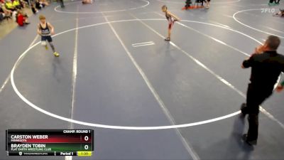 93 lbs Champ. Round 1 - Brayden Tobin, Flat Earth Wrestling Club vs Carston Weber, Minnesota