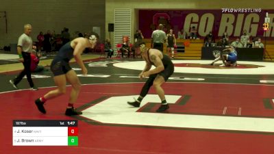 197 lbs Quarterfinal - Jacob Koser, Navy vs Jt Brown, Army