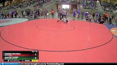 92 lbs Semifinal - Tanner Brumble, Unattached vs Hunter Danks, Deschutes Mat Club