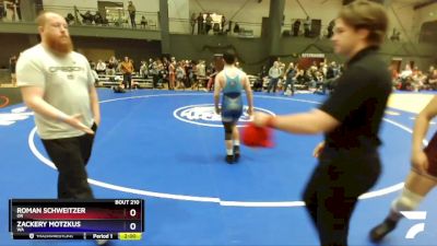 138 lbs Champ. Round 2 - Roman Schweitzer, OR vs Zackery Motzkus, WA