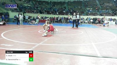 87 lbs Round Of 16 - Dawson Back, Verdigris vs Griffin Sensintaffar, Sand Springs HS