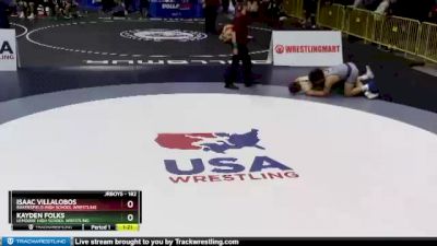 182 lbs Quarterfinal - Kayden Folks, Lemoore High School Wrestling vs Isaac Villalobos, Bakersfield High School Wrestling