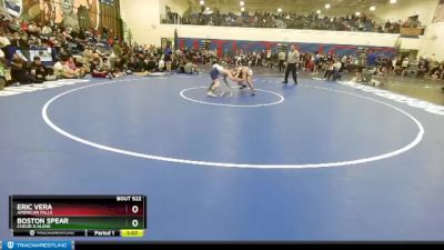 126 lbs 3rd Place Match - Boston Spear, Coeur D Alene vs Eric Vera, American Falls