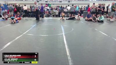 76 lbs Round 5 (6 Team) - Cole Bourquard, Misfits United vs Kyler Wright, Cocoa Beach WC