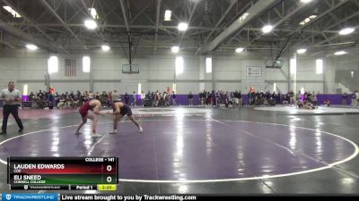 141 lbs Cons. Round 2 - Lauden Edwards, Coe vs Eli Sneed, Cornell College