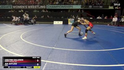 109 lbs Semifinal - Jaslynn Gallegos, North Central (IL) vs Ava Bayless, Iowa