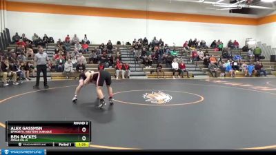 JV Boys-11 lbs Round 2 - Ben Backes, Cedar Falls vs Alex Gassmsn, Epworth, Western Dubuque