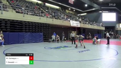 110 lbs Semifinal - Mason Comegys, Bel Aire, MD vs Thomas Oswald, Hummelstown, PA