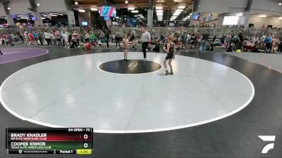 75 lbs Quarterfinal - Brady Knadler, NB Elite Wrestling Club vs Cooper Kiwior, Texas Elite Wrestling Club