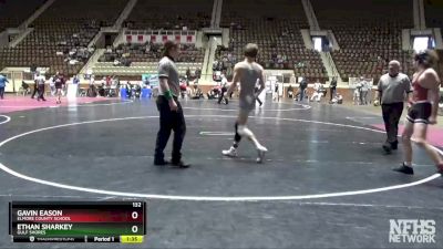 132 lbs Semifinal - Gavin Eason, Elmore County School vs Ethan Sharkey, Gulf Shores