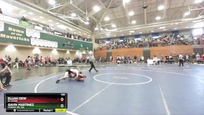 120 lbs Champ. Round 2 - Gavin Martinez, Corona Del Sol vs Elijah Dew, El Cajon