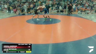 160 lbs Cons. Round 1 - Joshua Sherman, Cougar Wrestling Club vs Lucas Reynolds, Pearlers