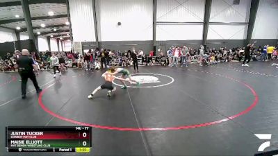 77 lbs Cons. Semi - Justin Tucker, Cowboy Mat Club vs Maisie Elliott, Mat Demon Wrestling Club