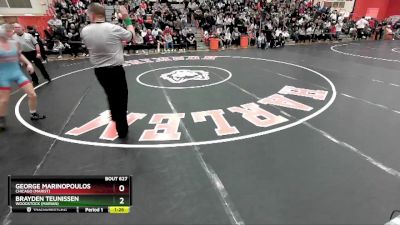 120 lbs Semifinal - Brayden Teunissen, Woodstock (MARIAN) vs George Marinopoulos, Chicago (MARIST)