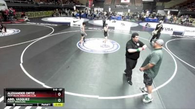 87 lbs Semifinal - Alexander Ortiz, Team Selma Wrestling Club vs Abel Vasquez, Poway Wrestling