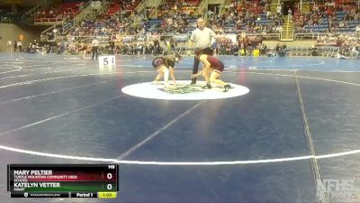 140 lbs Cons. Round 2 - Mary Peltier, Turtle Mountain Community High School vs Katelyn Vetter, Minot