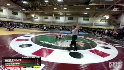 170 lbs Cons. Round 3 - Gage Robinson, Camel Kids Wrestling vs Elliot Bratland, 605 Grapplers