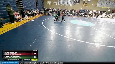 93 lbs Quarterfinal - Kamdyn Weller, Oak Harbor Wrestling Club vs Silas Kessler, Cement City Wrestling Club