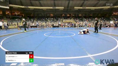 100 lbs Quarterfinal - Jace Larman, Division Bell Wrestling vs Christian Ketiku, R.a.w.