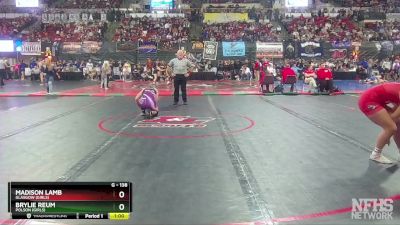 G - 138 lbs Cons. Round 2 - Madison Lamb, Glasgow (Girls) vs Brylie Reum, Polson (Girls)