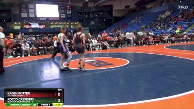 106 lbs Quarterfinals (8 Team) - Kaden Potter, St. Charles (East) vs Rocco Cassioppi, Rockton (Hononegah)