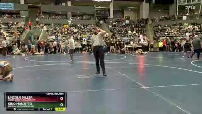 85 lbs Cons. Round 1 - Lincoln Miller, Ubasa Wrestling Academy vs Gino Manzitto, Gretna Youth Wrestling