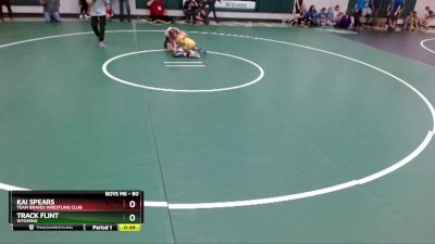 80 lbs Cons. Round 2 - Kai Spears, Team Braves Wrestling Club vs Track Flint, Wyoming