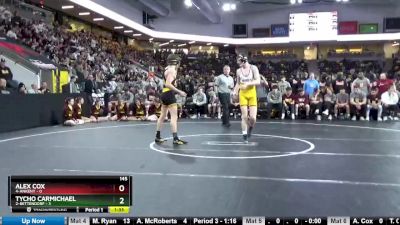 145 lbs Finals (1st & 3rd) - Alex Cox, 4-Ankeny vs Tycho Carmichael, 2-Bettendorf