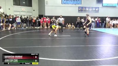 190 lbs Quarterfinal - Jordynn Fink, Center Point-Urbana vs Samantha Murray, West Delaware, Manchester