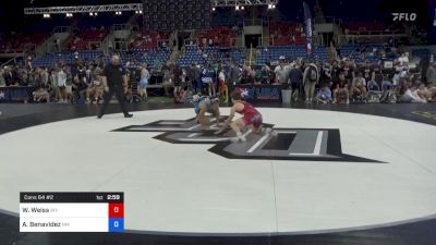 126 lbs Cons 64 #2 - Wyatt Weiss, Wyoming vs Adan Benavidez, New Mexico