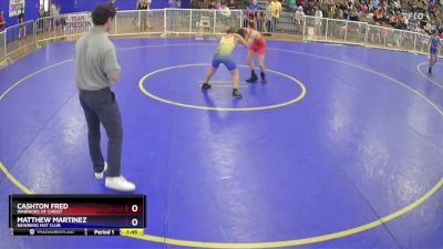 97 lbs Quarterfinal - Cashton Fred, Warriors Of Christ vs Matthew Martinez, Newberg Mat Club