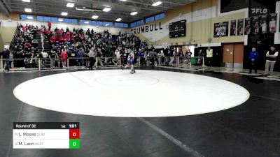 106 lbs Round Of 32 - Logan Moses, Glastonbury vs Mathias Leon, Westhill