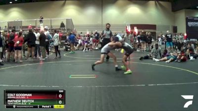 100 lbs Quarterfinals (8 Team) - Colt Goodman, Indiana Outlaws vs Mathew Deutch, Team Gotcha Blue