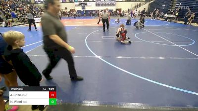 80 lbs 2nd Place - Jed Grise, Apache Youth Wrestling vs Nyjah Wood, Bentonville Wrestling Club