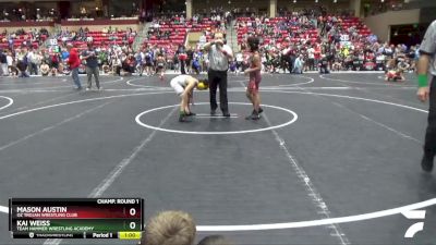 85 lbs Champ. Round 1 - Kai Weiss, Team Hammer Wrestling Academy vs Mason Austin, Oz Trojan Wrestling Club