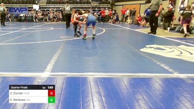 75 lbs Quarterfinal - Zydyn Clymer, Team Guthrie Wrestling vs Cash Barbosa, Cowboy Wrestling Club