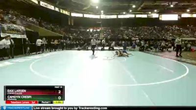 5A 138 lbs Champ. Round 1 - Camdyn Crespi, Meridian vs Dax Larsen, Coeur D Alene