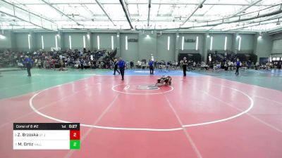 106 lbs Consi Of 8 #2 - Zachary Brzoska, St Joseph vs Michael Ortiz, Hall