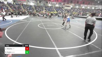 74 lbs Round Of 16 - Jase Stocks, Little Warriors vs Ridge Rubin, Mancos Bluejays