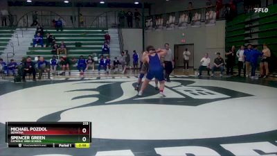 215 lbs Cons. Round 3 - Michael Pozdol, DeMatha vs Spencer Green, Catholic High School