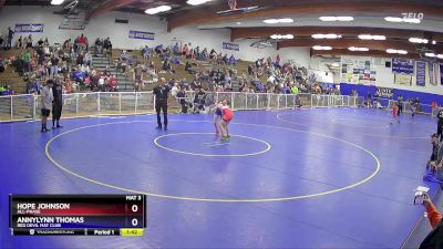 87 lbs Round 3 - Hope Johnson, All-phase vs Annylynn Thomas, Red Devil Mat Club