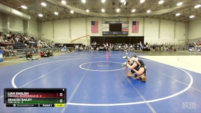 126 lbs Round 1 (3 Team) - Deakon Bailey, Tioga Sr HS vs Liam English, Cobleskill-Richmondville HS