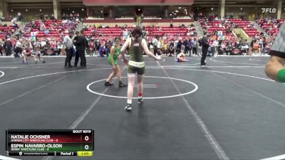 110 lbs Quarterfinal - Natalie Ochsner, Garden City Wrestling Club vs Espin Navarro-Olson, Derby Wrestling Club